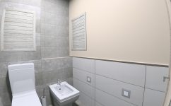 Туалет 2,7 м2 / плитка и покраска стен, ночная подсветка в стене